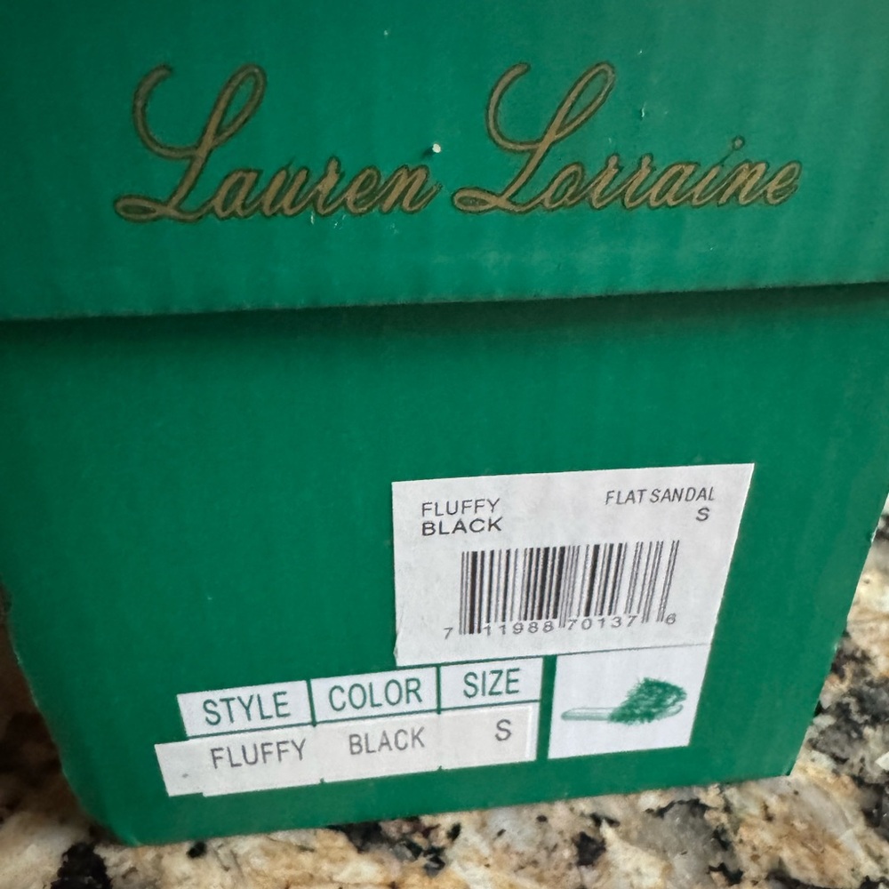 Lauren Lorraine Black Fur Slippers - Picture 6 of 7